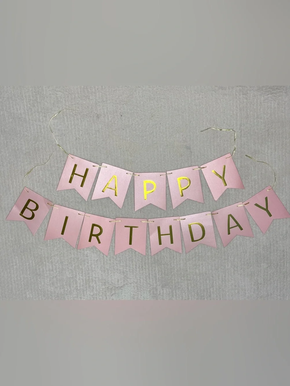 Happy Birthday Pink and Gold Party Banner | Party Decor | Photo Backdrop